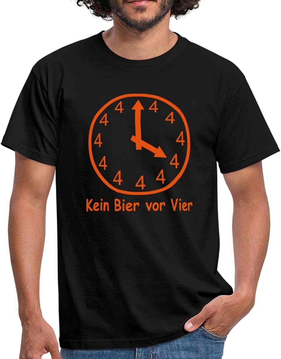Spreadshirt Kein Bier vor Vier Uhr Trinken Feierabend Männer TShirt
