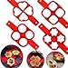 Bidlsbs 4-pack Perfect Pancakes Mold Non-Stick Silicone Fried Egg Ring Mold Cake Shaper- assorted shapes- Round/oval/flowers/heart