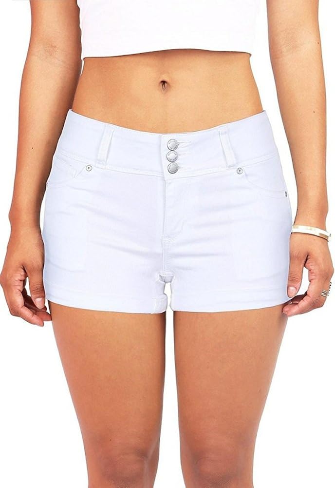 3 button high waisted shorts
