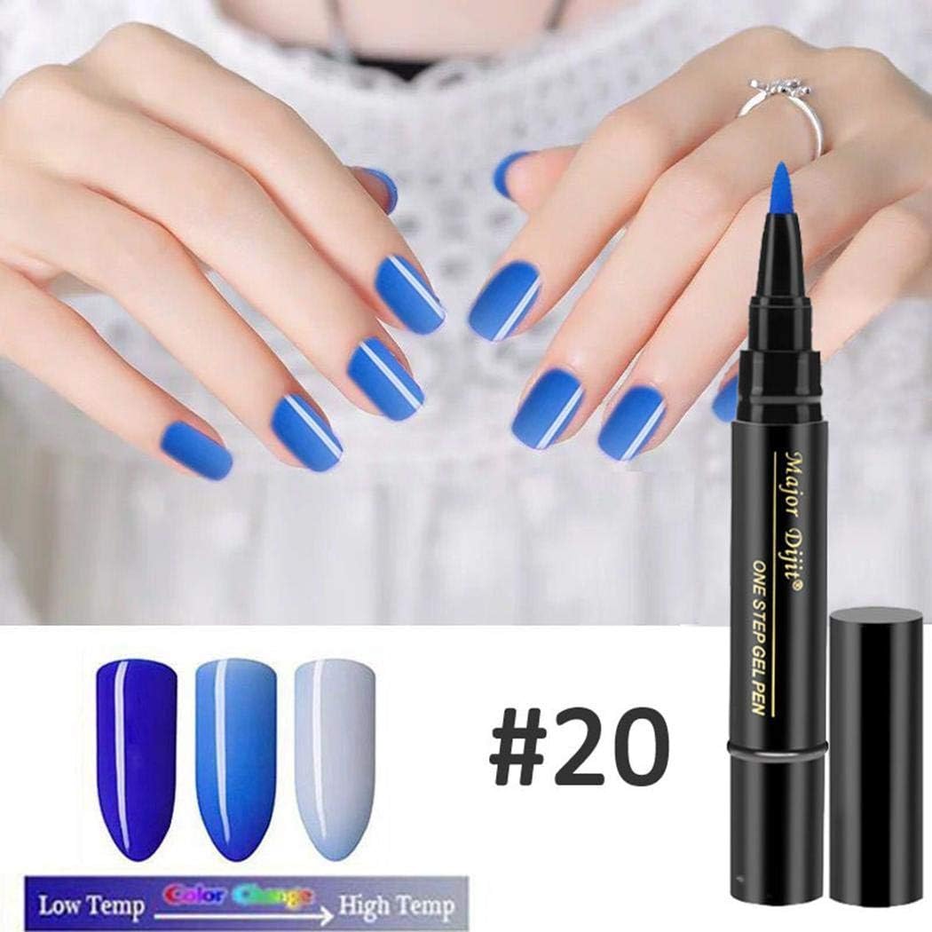 Halffle One Step Gel Nail Polish Pen, 5ml UV Gel Nail Pen, Polish Long Lasting Thermal Nail Lacquer Nail Art (1 pc)