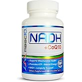 MAAC10 NADH + CoQ10 Supplement | Great Tasting Chewable Tablets | 50mg PANMOL® NADH + 100mg CoQ10 | for Fatigue, Energy and Mental Focus | NAD+ Supplement (60 Tablets 2 per Serving)