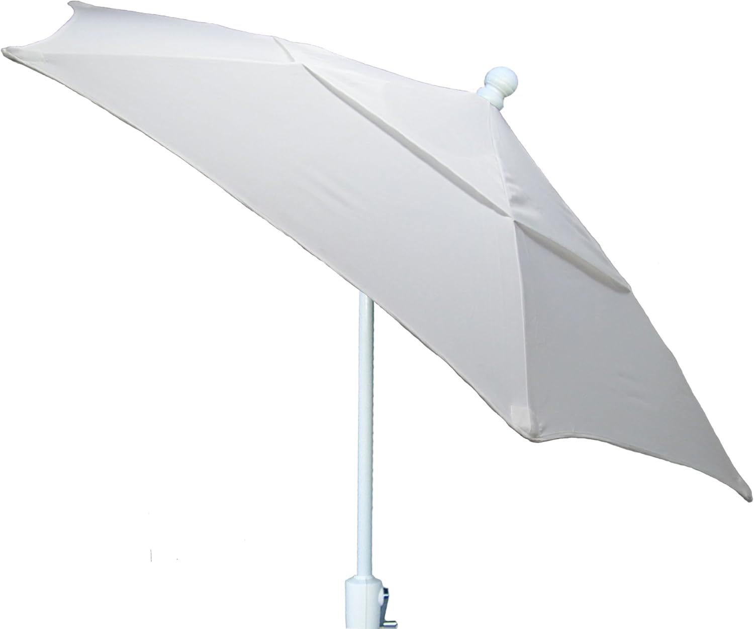 Amazon Com Fiberbuilt Umbrellas Patio Umbrella With Push Button Tilt 7 5 Foot Natural Canopy And White Pole Garden Outdoor