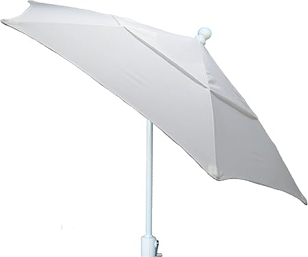 Amazon Com Fiberbuilt Umbrellas Terrace Umbrella With Push Button Tilt 9 Foot Natural Tone Canopy And White Pole Patio Umbrellas Garden Outdoor