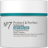 No7 Protect & Perfect Intense Advanced Fragrance-Free Day Cream SPF 30 - Anti-Aging Facial Moisturizer with Anti-Wrinkle Technology - Hydrating Hyaluronic Acid Cream for Radiant Youthful Skin (50ml)