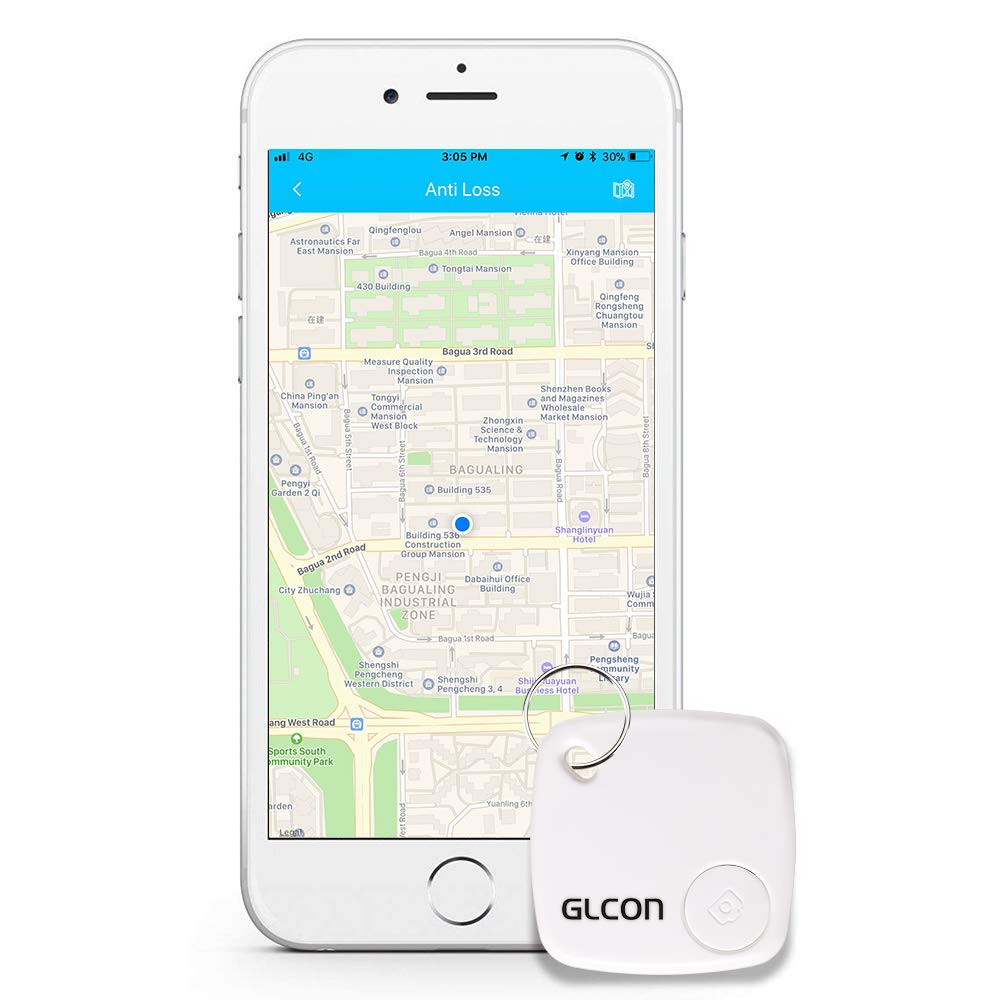 Bluetooth Key Finder - Key Locator Tracker Device with App Control for iPhone, Slim Wallet Bag Luggage Tracker - Compatible with iOS Android(Replaceable Battery Included)