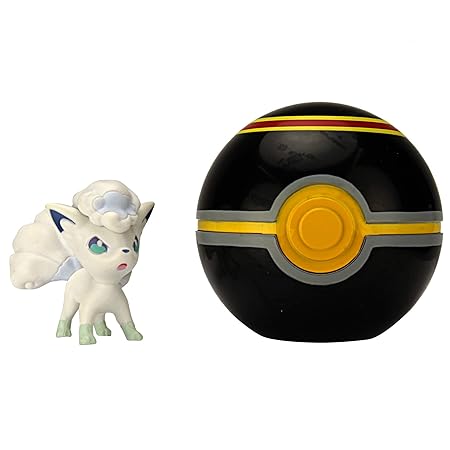 Pokémon 35925 Alola Vulpix & LUXUSBALL, Spielset mit Original Pokemonfigur 5 cm und Pokéball für Clip N Go Gürtel, Set mit Po
