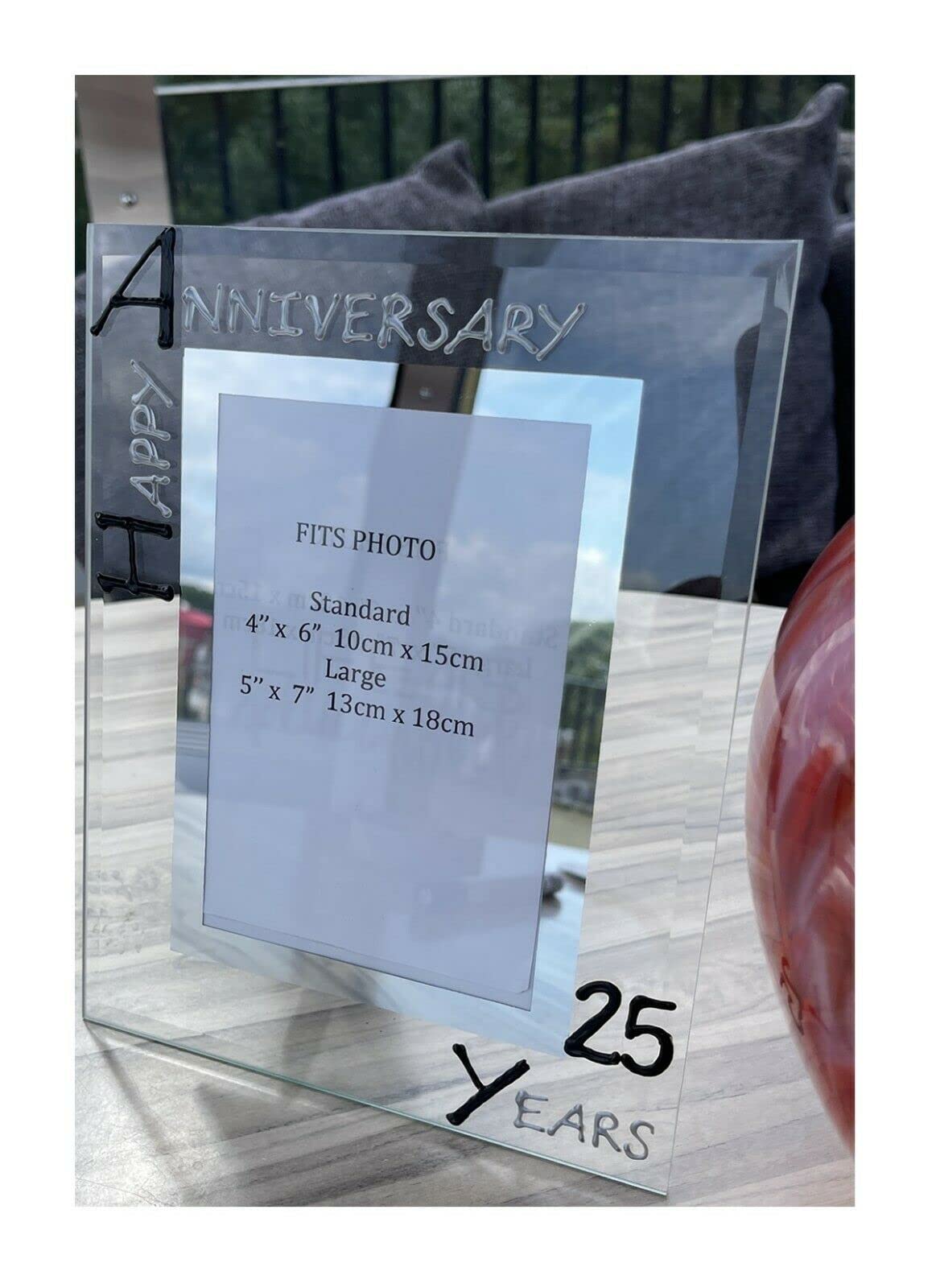 20th Year Wedding Anniversary Photo Frame (P) (Black/Silver)