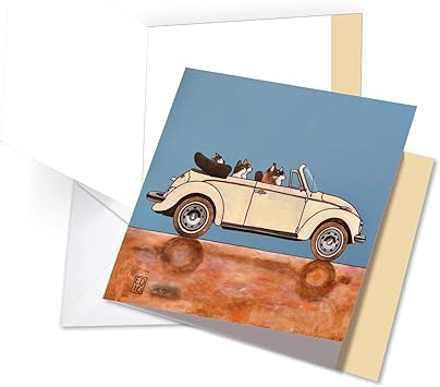 Amazon Com Tuxedo Cat Cars Pet Animal Happy Birthday Greeting