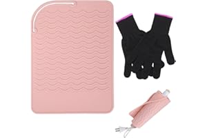 Heat-Resistant Gloves and Silicone Mat Set – Professional Styling Protection for Curling Irons, Flat Irons, and Hair Tools – 
