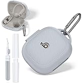for Beats Powerbeats Pro 2 Case, Soft Silicone Shockproof Protective Case Cover for Beats Powerbeats Pro 2 Accessories with Cleaning Kit & Keychain (Grey)