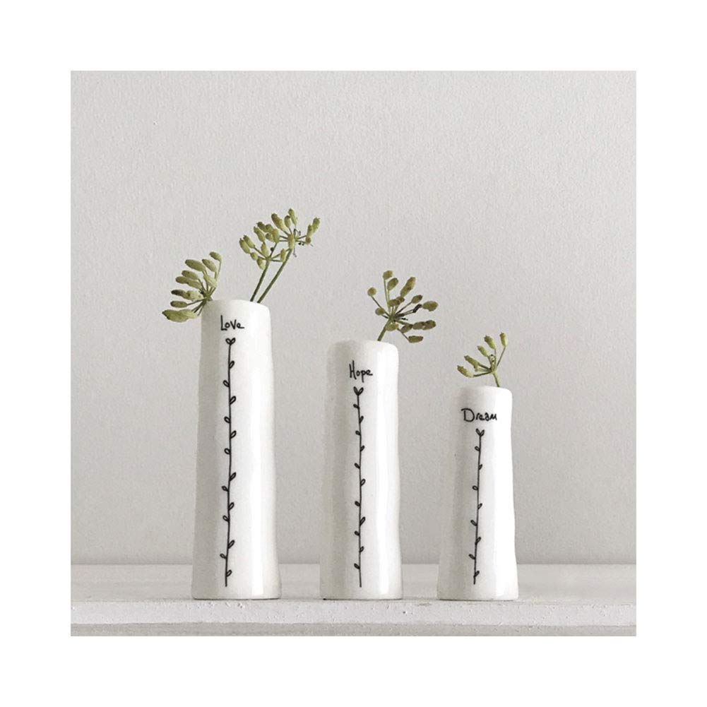 East of India Trio Of Bud Vases - Love, Hope, Dream