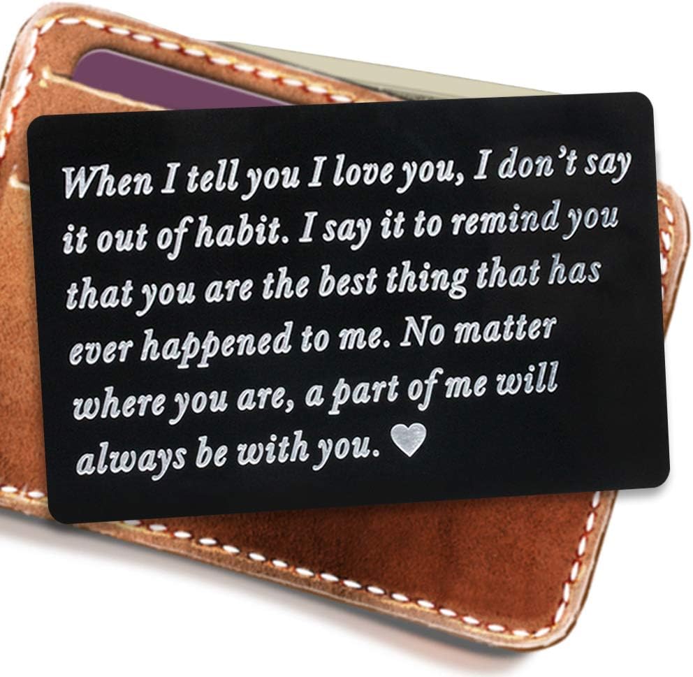 Engraved Wallet Inserts, Permanent Etching Engraving, Anniversary Gifts for Men, Husband Gifts, Boyfriend Gifts