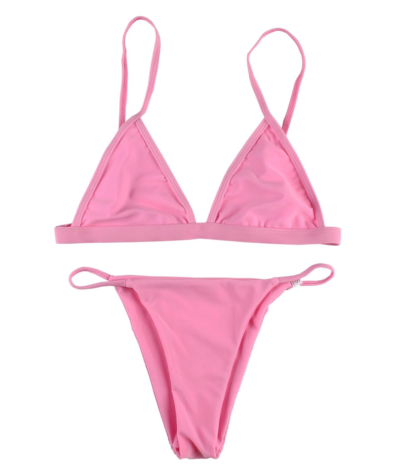 数量は多 Macvise レディース 2ピースビキニ トライアングルトップ ブラジリアンボトム 水着ビキニセット B06x41v3yg Large Us 6 8 ピンク Hightimes Com