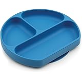 Bumkins Plat à ventouse en silicone pour bébé et enfant, bleu foncé