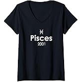 Pisces 2001 Birthday Zodiac Sign | Horoscope Astrology 2024 V-Neck T-Shirt