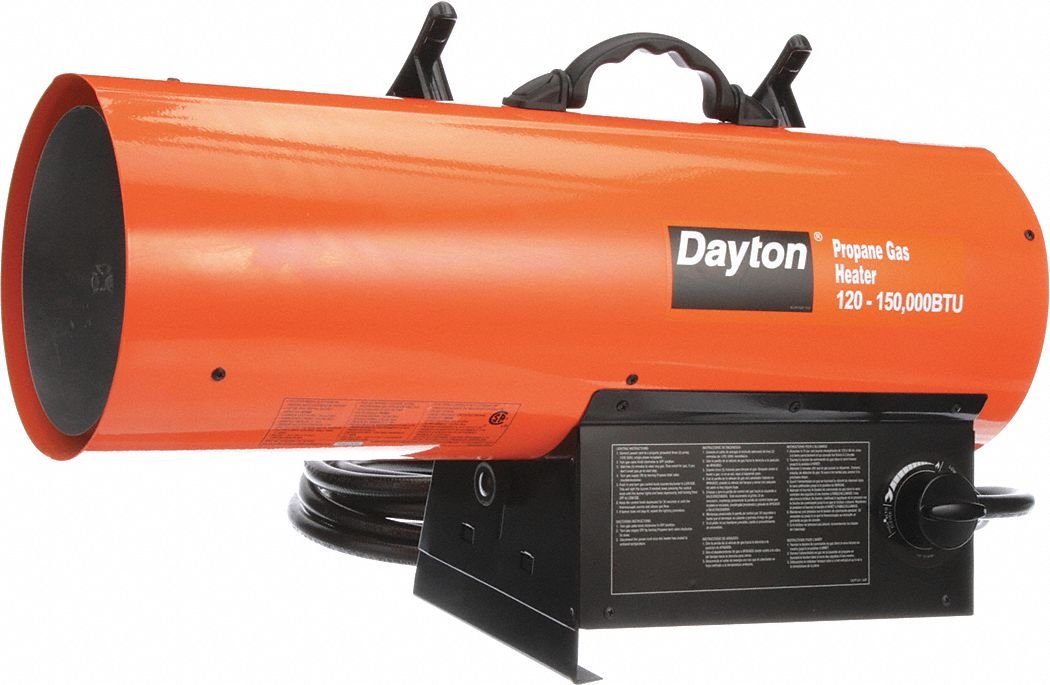Dayton 3VE58 Heater, Torpedo, Lp Dayton Propane Heater