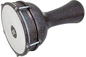 ZAZA Percussion 16'' Length Aluminum Darbuka, 8" Tunable Synthetic Head Turkish Doumbek Drum (Red Copper)