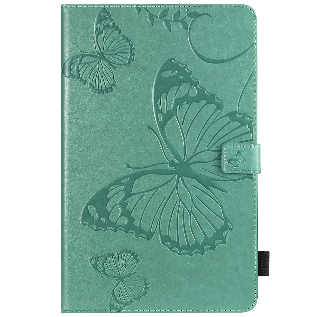 LMFULM® Case for All Kindle Paperwhite (2018/2016/ 2015/2013/ 2012 Models with 6 Inch Display) PU Leather Ultra-Thin Magnetic Leather Cover Embossing Butterfly Stand Case Flip Cover Green