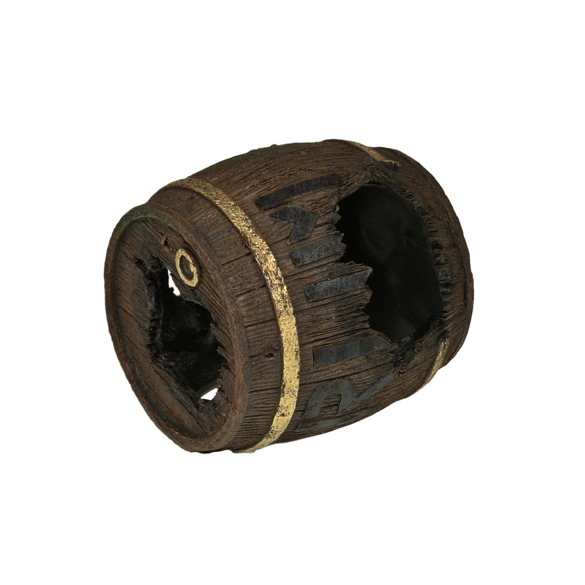 Rosewood Polyresin Rum Barrel Cave Aquarium Ornament, Small,5 x 6 x 7.5 inches