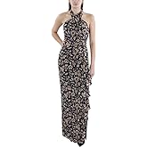 Lauren Ralph Lauren Womens Chiffon Floral Evening Dress Navy 18