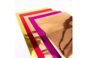 50pcs Foil Transfer Sheet for Cricut Joy Maker 3 2 1/Cricut Explore 3 2/Air 2 3/ Cameo (No Heating Required) DIY Rese Gold Ru