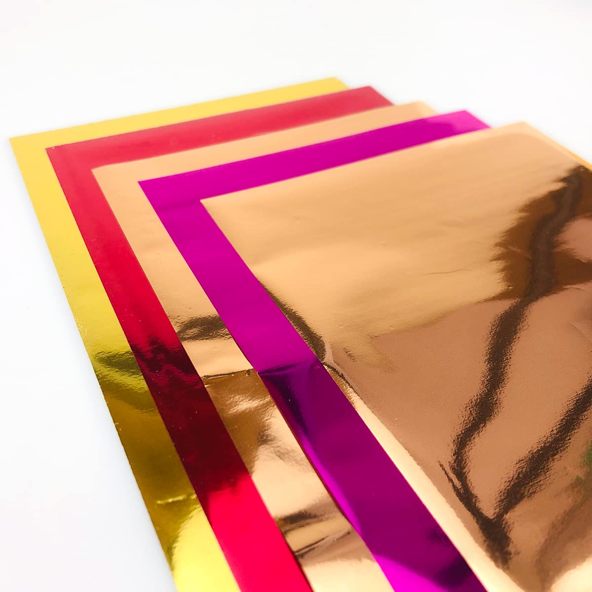 Ruby Rose Gold Deep Pink Champagne Gold Foil Transfer Sheet - Pre-cut 50pcs