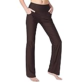 Zeronic Bootcut Yoga Pants for Women with Pockets High Waisted Workout Running Pants Tummy Control Long Bootleg Work Pants