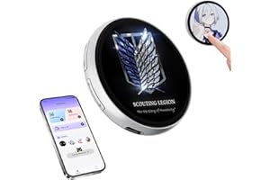 BOONITOFLOW Digital displayed Pixel Badge pin, IPS Screen Badge Magnetic Cute pin,Cyberpunk Anime Toy Badge Button with Videos/Photos Display via Bluetooth, Cosplay Concert Gift for Anime/Football Fans