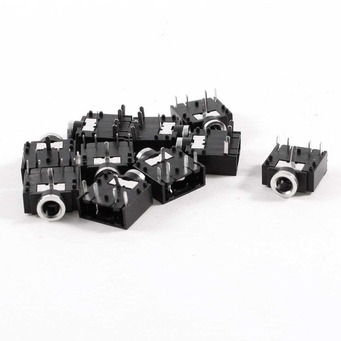 sourcing map 10 Pcs DIP PCB Mount 5 Pins 3.5mm Socket Headphone Stereo Audio Jack