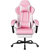 Ergonomic Video Gamer Chairs Gaming Computer Chairs Gamer Chairs for Adults Massage Lumbar Support Swivel Height Adjustable Headrest Backrest
