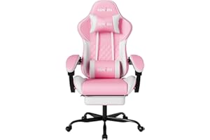 SUKIDA Ergonomic Video Gamer Chairs Gaming Computer Chairs Gamer Chairs for Adults Massage Lumbar Support Swivel Height Adjustable Headrest Backrest