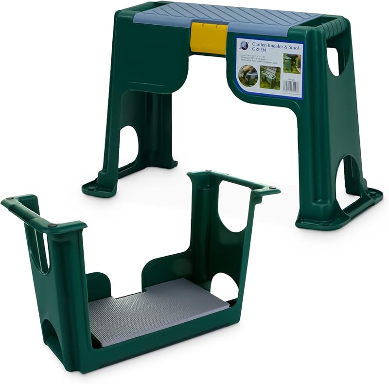 Denny International Garden Kneeler Stool with Storage & Padded Knee Pad