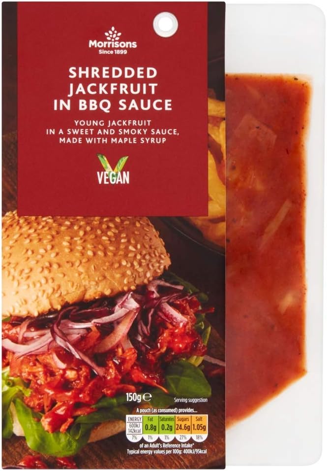 Morrisons Shredded Jackfruit In BBQ Sauce, 150g Amazon.co.uk Grocery