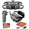 DJI Avata 2 Fly More Combo (1 Battery), FPV Drone with Camera 4K, Built-in Propeller Guard, Easy Flip/Roll, Goggles 3 and RC Motion 3 Included, POV Content Camera Drone, Black + SD Card & Landing pad