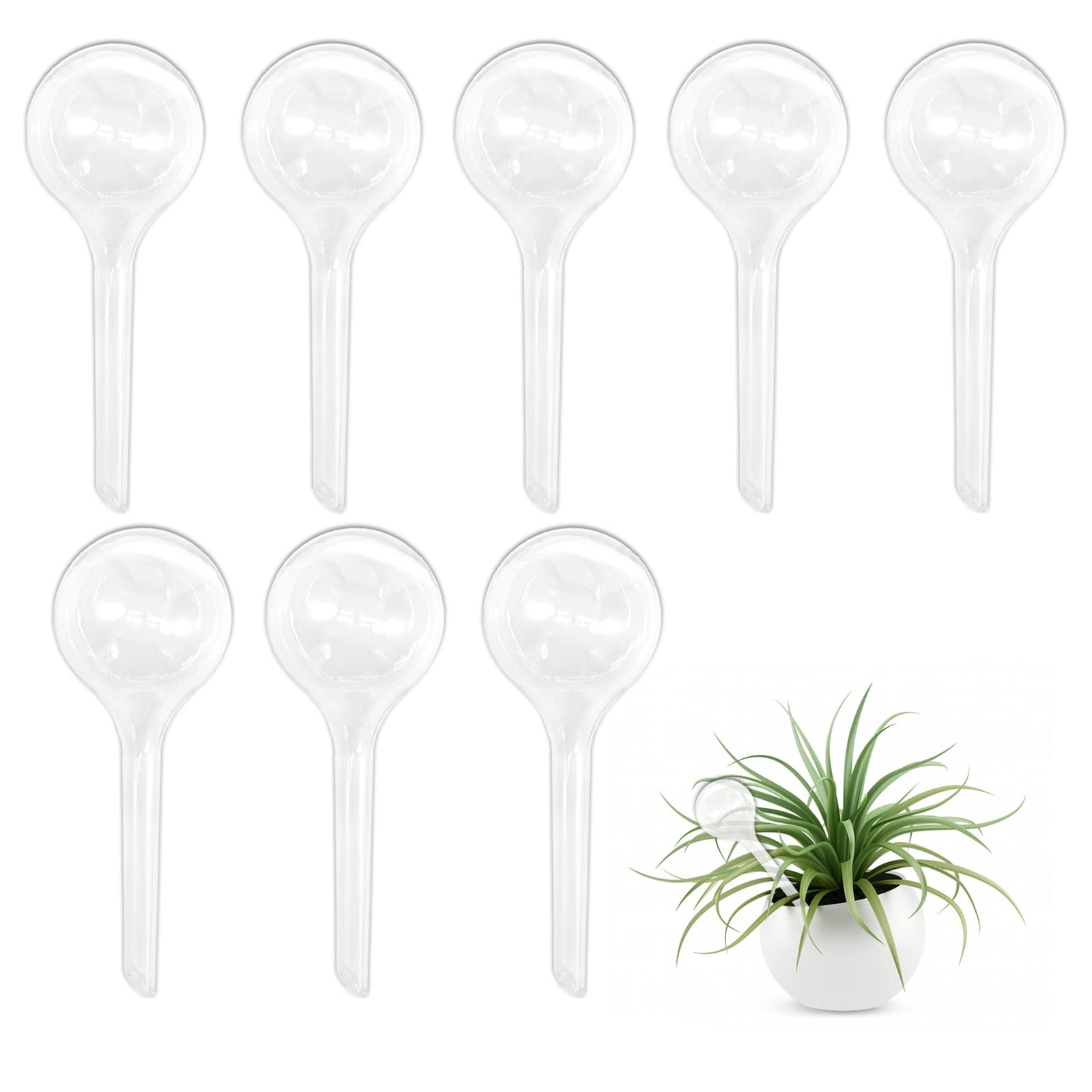 Photo 1 of 8 Pcs Clear Plant Watering Globes,Plastic Self-Watering Bulbs,Automatic Watering Globes,Garden Water Device for Plant Indoor Outdoor