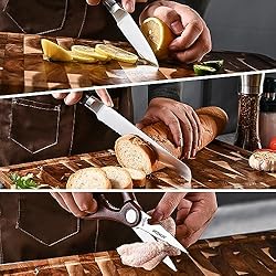AOKEDA 7-Piece Kitchen Knife Set with Block, High