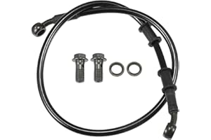 Motoforti Universal Brake Hose Motorcycle ATV Dirt Bike Motocross Braided Hydraulic Brake Line Oil Hose Pipeline, 70cm, Durable, Metal, Black Army Green, 1 Set