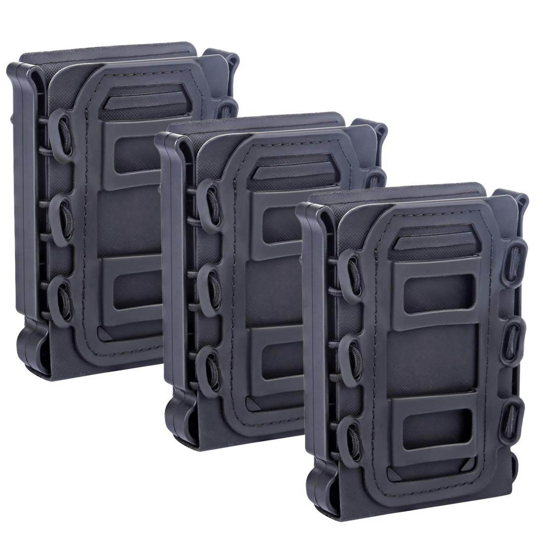 WST TPR Flexible Mag Pouch for Ar15 M4 5.56/7.62 - 3pcs (Black)
