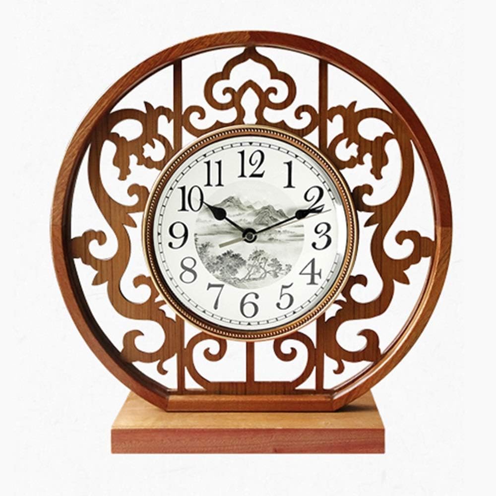 Desk Clock Soild Wood Desk Clock Table Clock Light Luxury Mute Battery Clock Retro