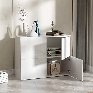 Cocoarm Armarios de Suelo 2 Puertas Alto Brillo Armario Bajo Gabinete