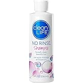 No-Rinse CleanLife Products Shampoo, 8 fl oz - Waterless, Rinse Free, Quick Foaming Liquid Formula for Surgery Recovery, Elderly Care &amp; Camping - Leaves Hair Fresh, Clean &amp; Odor-Free - Made in USA