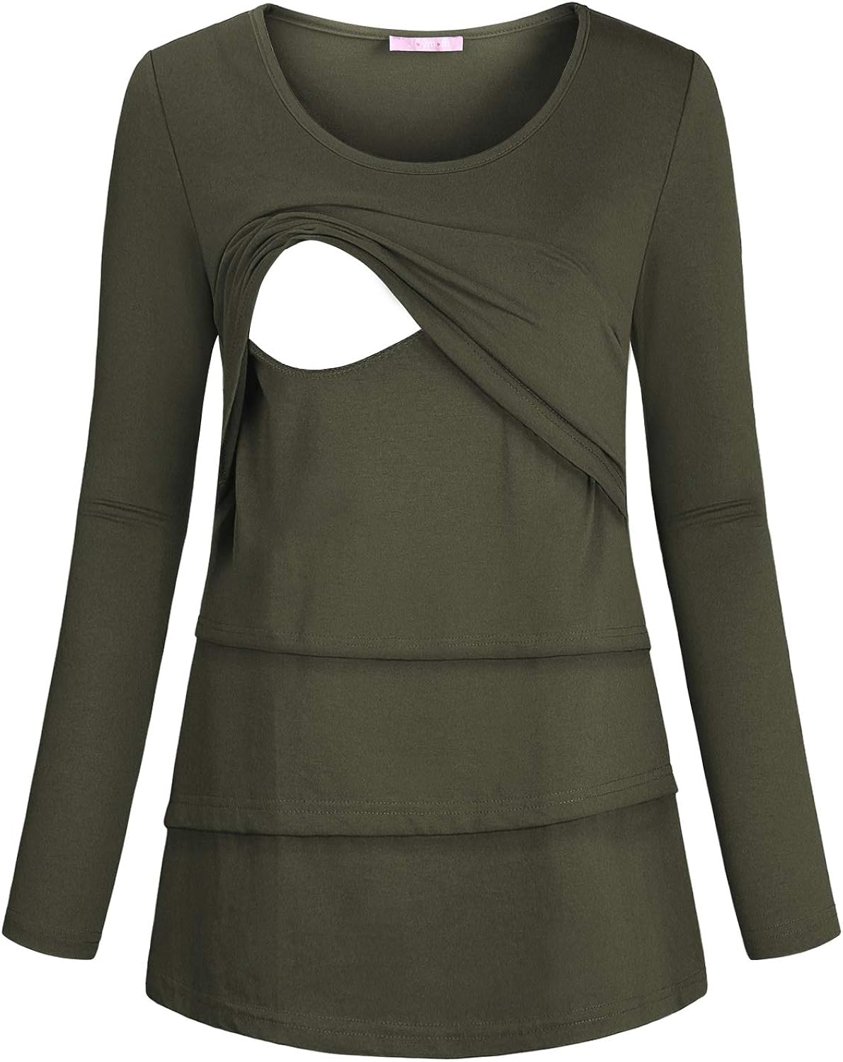 JOYMOM Maternity Long Sleeve Nursing Tops Casual Shirts for Breastfeeding