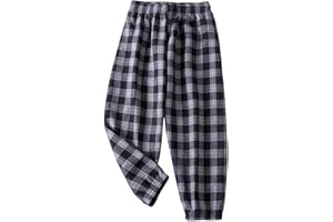 Girls Fashion Plaid Pants Soft Cozy Warm Sherpa Lined Pants Elastic Waist Casual Lounge Winter Trousers