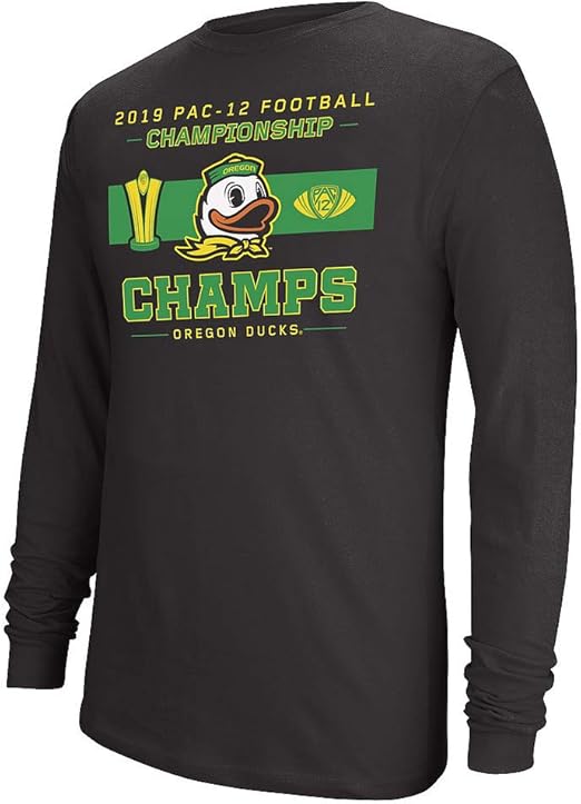 Amazon.com : Elite Fan Shop Oregon Ducks Pac-12 Champs Long Sleeve Tshirt 2019 Locker Room 
