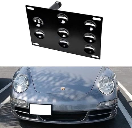 Amazon ドリル不要 フロントバンパー 牽引フック ナンバープレート取り付けブラケット ポルシェ911 924 ボクスター用 ナンバーカバー ホルダー 車 バイク