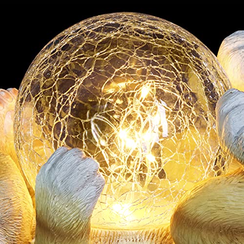 Exhart Orange Cat Garden Statue, Solar Cat Garden Statue Plays w/ LED