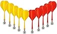 10pcs Replacement Durable Safe Plastic Wing Magnetic Darts Bullseye Target Game Toys (Red Yellow)