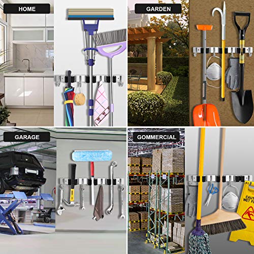 Favbal Broom Hanger Wall Mounted, 2PCS Mop and Broom Holder Wall Mount