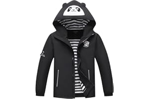 MGEOY Girls Rain Jacket Lightweight Waterproof Hooded Cotton Lined Raincoat Windbreaker for Kids Size 4-12 Years