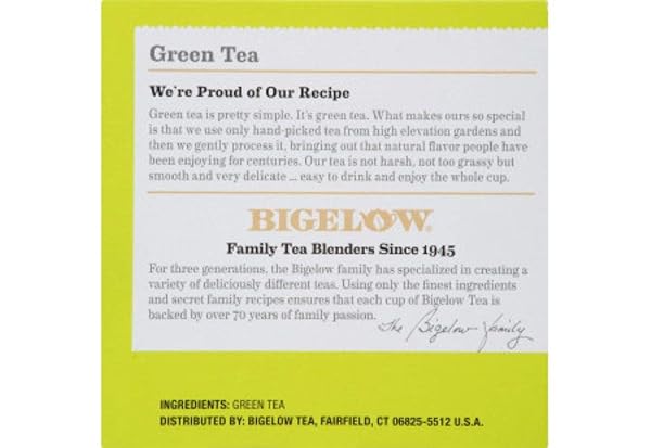BIGELOW GREENTEA KEURIG K-CUPS, 12 COUNT BOX